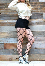 Load image into Gallery viewer, Criss Cross Fishnet Tights