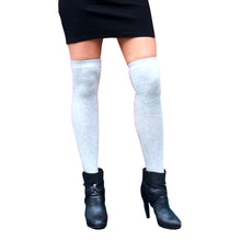 Load image into Gallery viewer, Gray Thigh High Socks