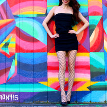 Load image into Gallery viewer, Sparkly Glitter Fishnet Tights with Rhinestones