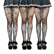 Load image into Gallery viewer, Floral Fairy Grunge Fishnet Tights