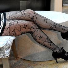Load image into Gallery viewer, Floral Fairy Grunge Fishnet Tights