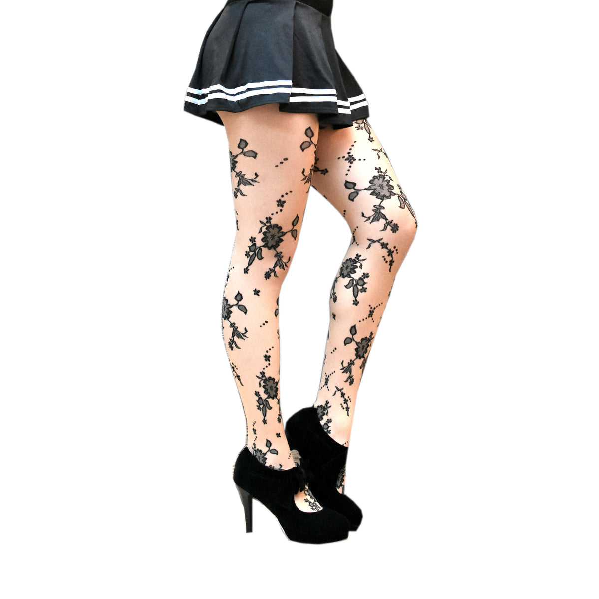 Nude Floral Fairycore Tights – Millennials In Motion
