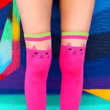 Load image into Gallery viewer, Pink Cat Over The Knee Socks