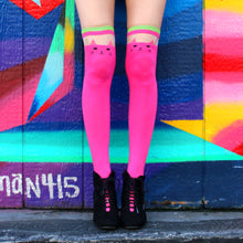 Load image into Gallery viewer, Pink Cat Over The Knee Socks
