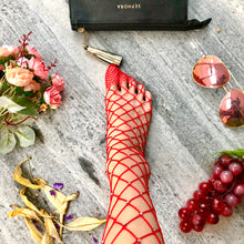 Load image into Gallery viewer, Sparkly Glitter Fishnet Tights with Rhinestones
