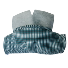 Load image into Gallery viewer, Carbon Filter Face Mask in Blue Gingham Plaid with Activated Carbon PM 2.5 Filter Insert
