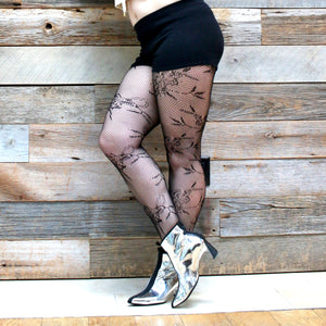 Floral Fairy Grunge Fishnet Tights