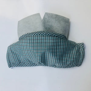 Carbon Filter Face Mask in Blue Gingham Plaid with Activated Carbon PM 2.5 Filter Insert