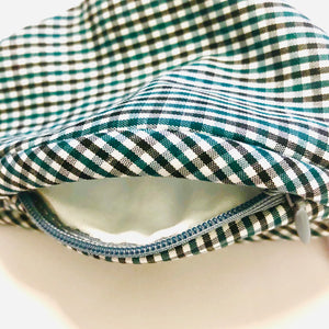 Blue Gingham Plaid Face Mask with Filter Pocket, Nose Wire and Adjustable Straps