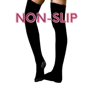 Black Thigh High Socks, Non-Slip