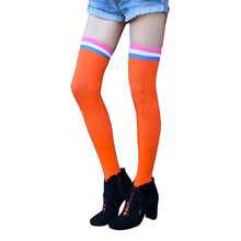 Load image into Gallery viewer, Orange Kawaii Thigh High Socks
