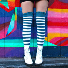 Load image into Gallery viewer, Pippi Longstocking Inspired Elf Girl Thigh High Socks

