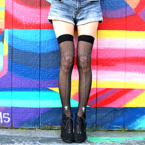 Sheer Spiderweb Thigh High Socks