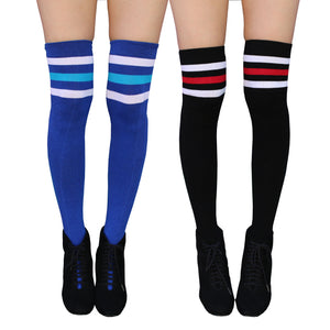 Striped Thigh High Socks, School Girl Costume