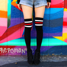 Load image into Gallery viewer, Striped Thigh High Socks, School Girl Costume
