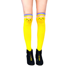 Load image into Gallery viewer, Yellow Cat Over The Knee Socks

